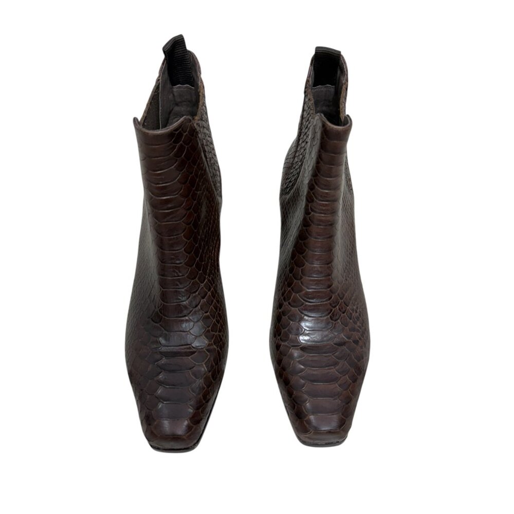 VTG Donald J Pliner Milann python leather Chelsea ankle boots women's size 7.5 - Picture 4 of 10